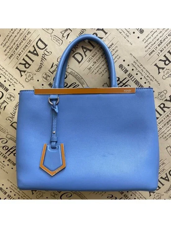 Fendi Handbag Toujour Shoulder Light Blue Formal Travel - Picture 1 of 13